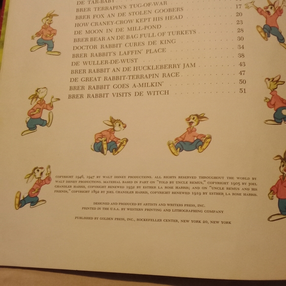 Walt Disney's Uncle Remus Stories by Joel Harris A Giant Golden Book - Picture 5 of 11